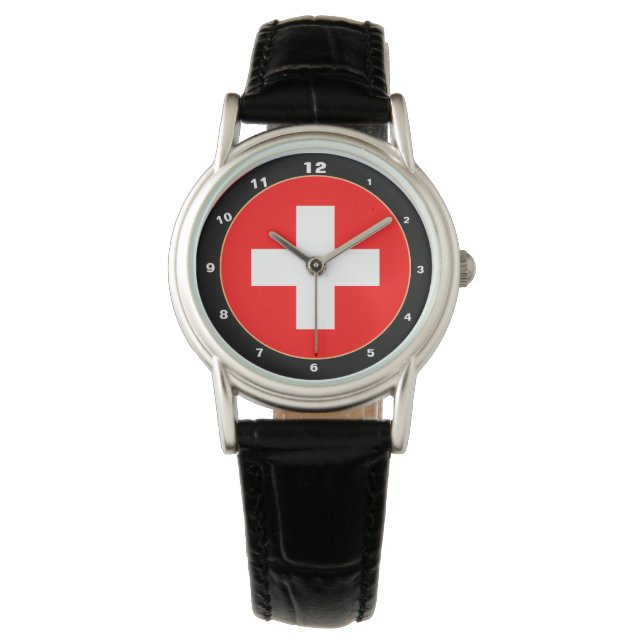 Montre Drapeau suisse & Suisse patriotes de mode / sports (devant)