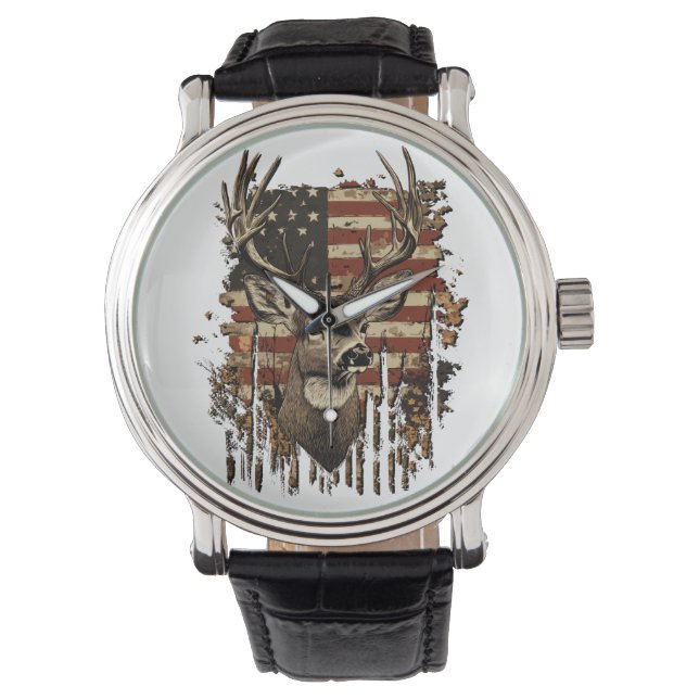 Montre Drapeau USA Saison Cerf, Buck (devant)