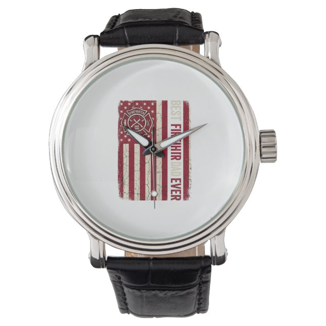 Montre Drapeau vertical vintage papa pompier (devant)