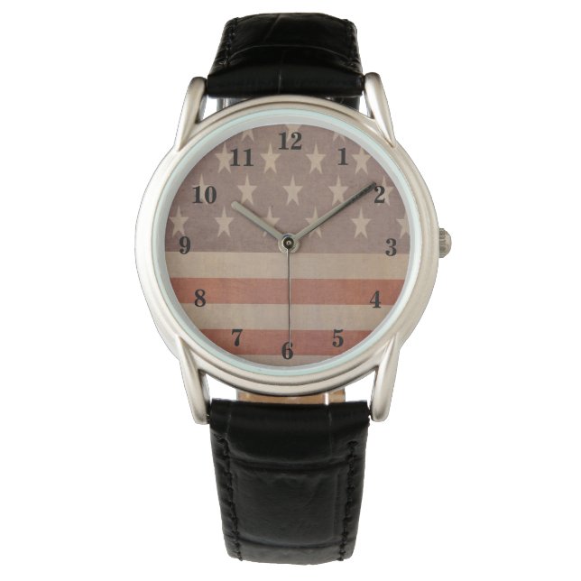 Montre Drapeau Vintage américain (devant)