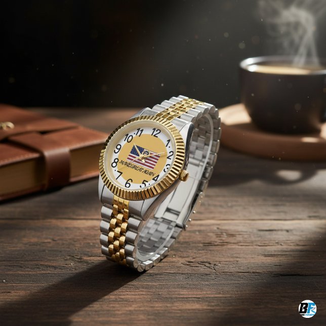 Montre Drapeau vintage Américain Avec "Rendre sa grandeur (Créateur téléchargé)