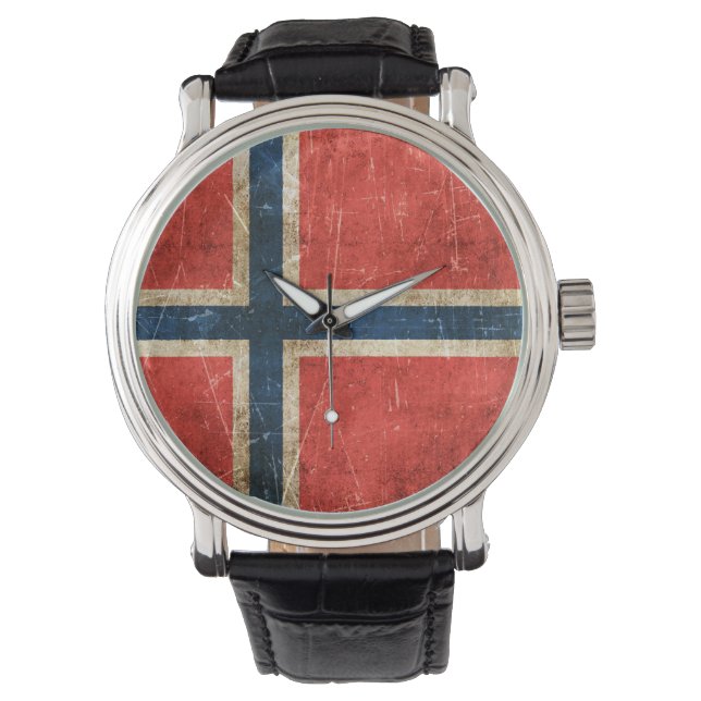 Montre Drapeau vintage de la Norvège (devant)