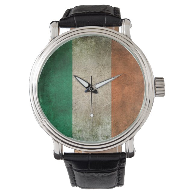 Montre Drapeau vintage en détresse d'Irlande (devant)