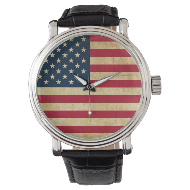 Montre Drapeau vintage patriotique américain (devant)