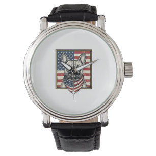 Montre Drapeau vintage patriotique Bouledogue français