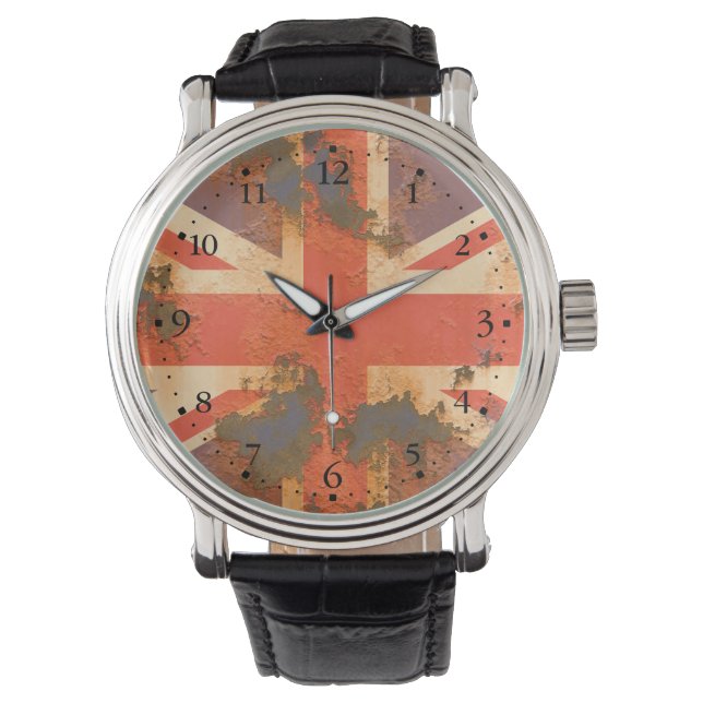 Montre Drapeau vintage rouillé du Royaume-Uni (devant)