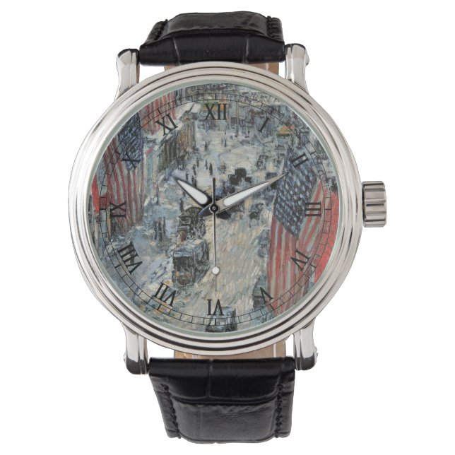 Montre Drapeaux sur la 57e Rue par Frederick Childe Hassa (devant)