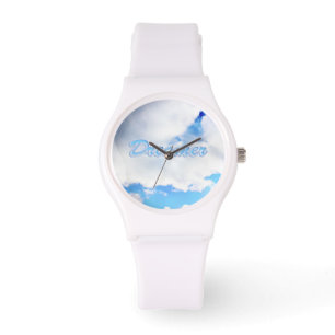 Montre Dreamer Puffy nuages blancs et ciel bleu