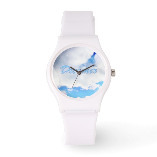 Montre Dreamer Puffy nuages blancs et ciel bleu (Recto)