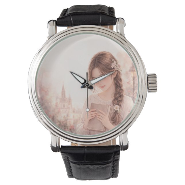 Montre Dreamy Floral Girl Aesthetic Wrist Watch – Cute  (devant)