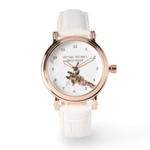 Montre drôle avec Giraffe Joueuse - Smile