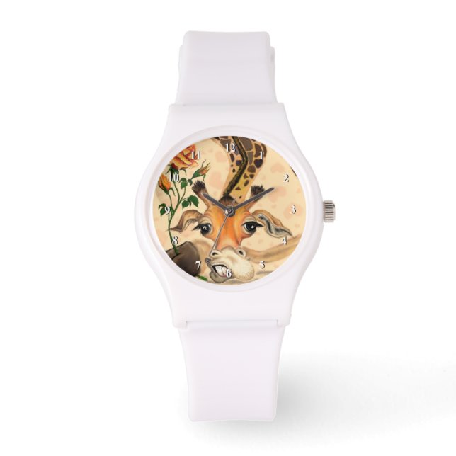Montre drôle avec Giraffe romantique - Messieurs (Recto)