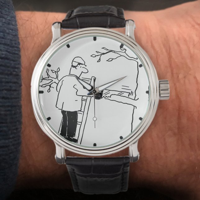 Montre Drôle Caricature du chirurgien des arbres (Créateur téléchargé)
