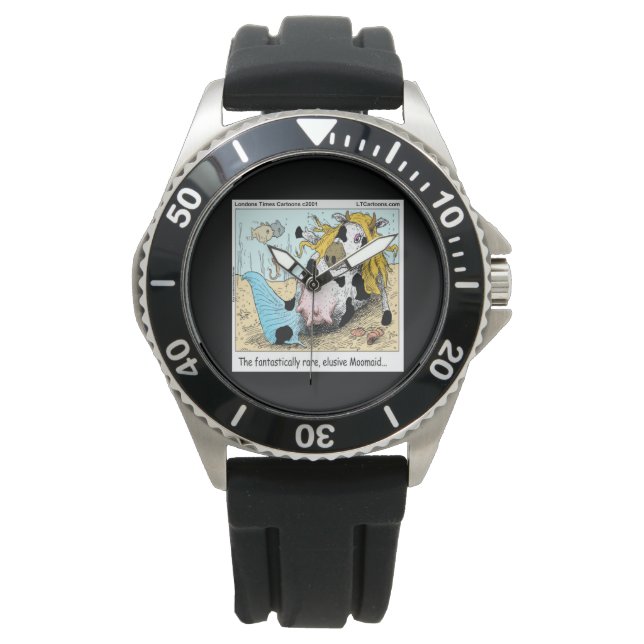 Montre drôle de Moomaid 1/2 Vache 1/2 Sirène (devant)