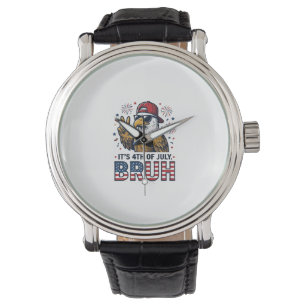Montre Drôle de T-shirt patriotique Eagle Bruh pour le 4