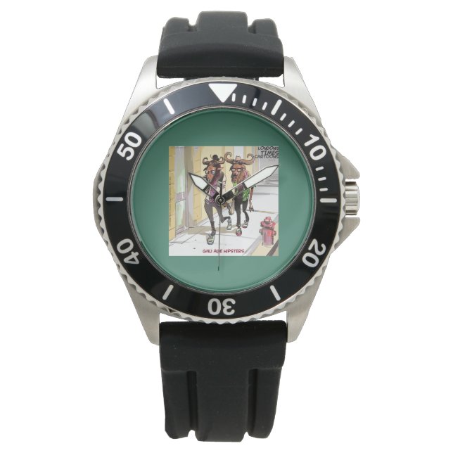 Montre drôle en caoutchouc pour hommes Gnu Age Hip (devant)