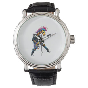 Montre Drôle Punk Giraffe, Rock'n Roll Goth Giraffe, Guit