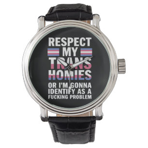 Montre Drôle Respecte Mes Copains Trans Mois de la Fierté