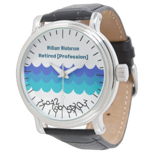 Montre Drôle Retraite Nom personnalisé Numéros de jumelag