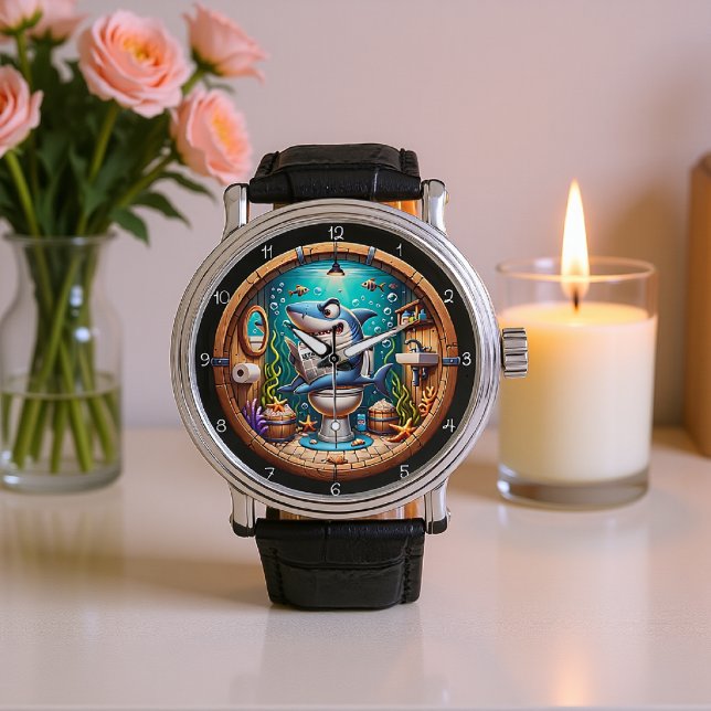 Montre Drôle Shark Toilet (Créateur téléchargé)