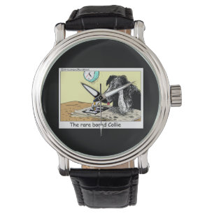 Montre drôle unisexe Bored Border Collie