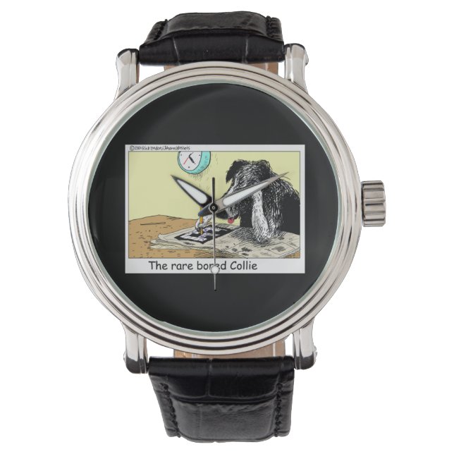 Montre drôle unisexe Bored Border Collie (devant)