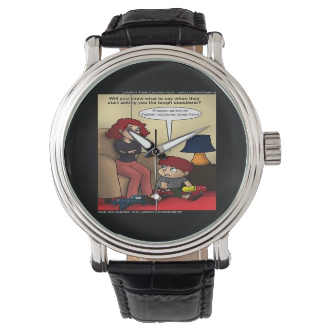 Montre drôle unisexe pour mamans Twitter (devant)