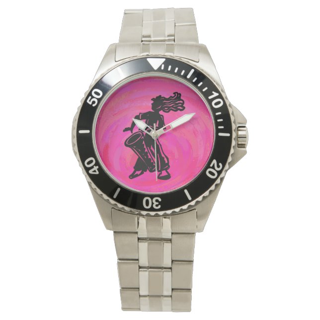 Montre Drum Boogie Nights New York Hot Pink (devant)