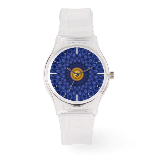 Montre Duck on blue with yellow kaleidoscope (Recto)
