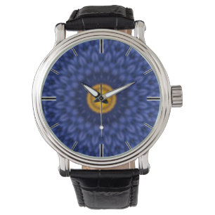 Montre Duck on blue with yellow kaleidoscope