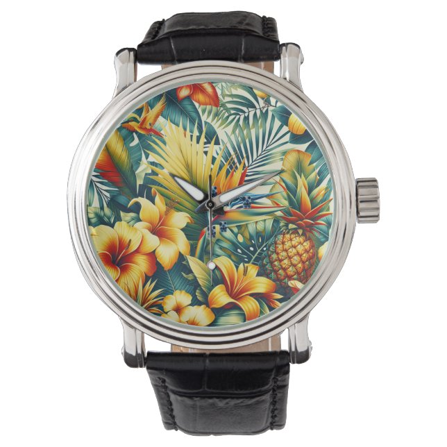 Montre E-watch à visage tropical (devant)