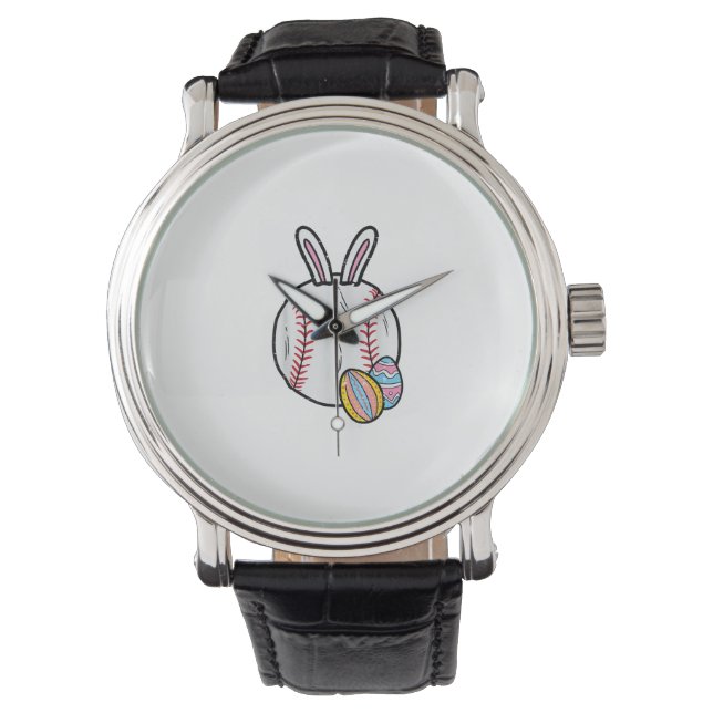 Montre Easter Baseball Bunny Sports Men Boys Kids Toddler (devant)