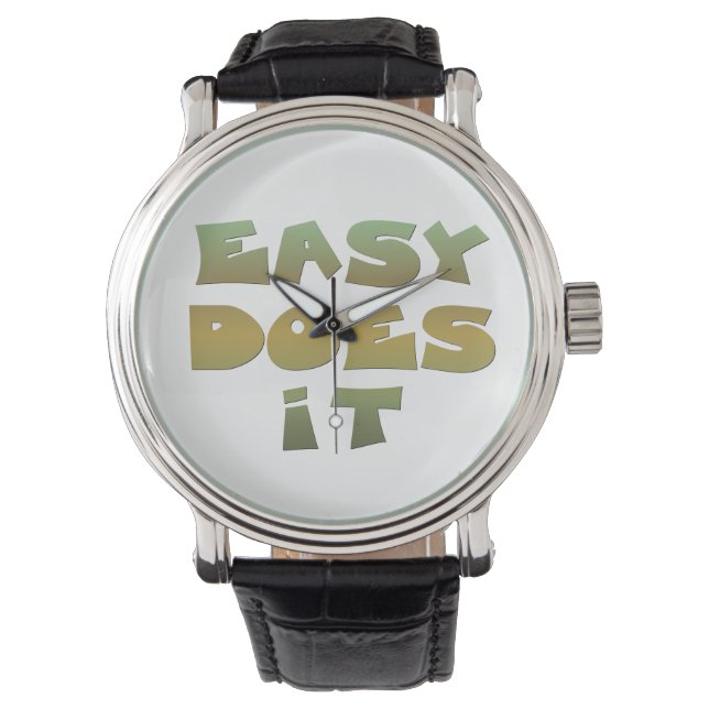 Montre Easy It Recovery Slogan Citation Vert Or Texte (devant)