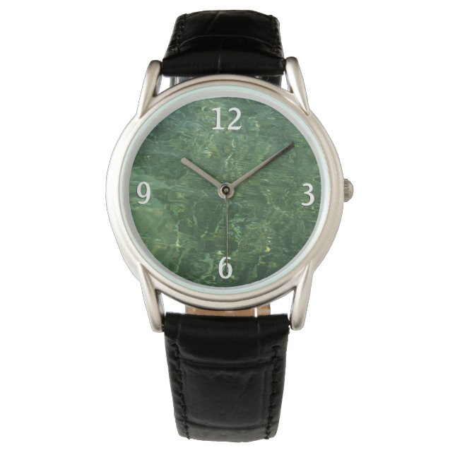 Montre Eau au-dessus de l'herbe marine II (bleu et vert)  (devant)