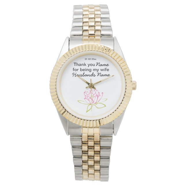 Montre Eau Lily Mariage Souvenirs Keepsakes Giveaways (devant)