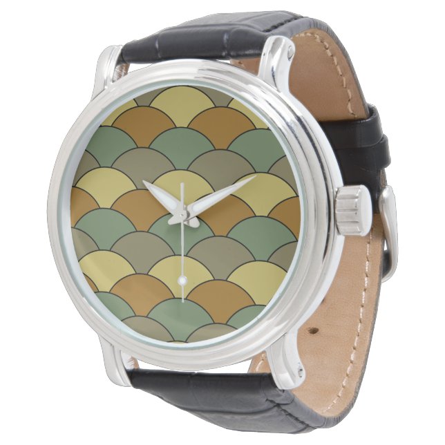 Montre Écailés de dragon, éventails, vagues, Seigaiha, ca (Incliné)