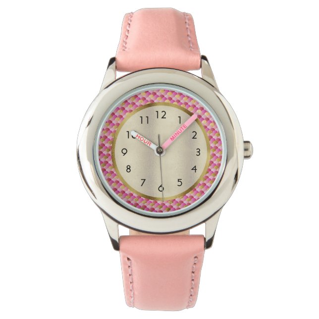 Montre Écaille de sirène en or rose (devant)