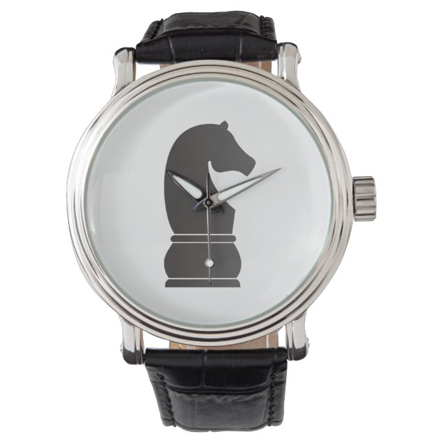 Montre Échecs de chevalier noir (devant)