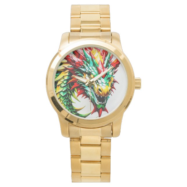 Montre Échelle rouge, verte et jaune (devant)