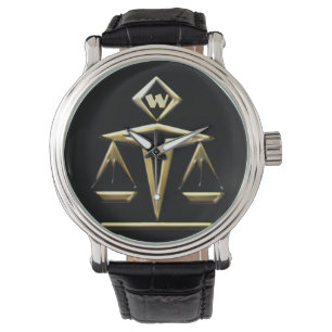 Montre Échelles de justice - Monogrammé (v1)
