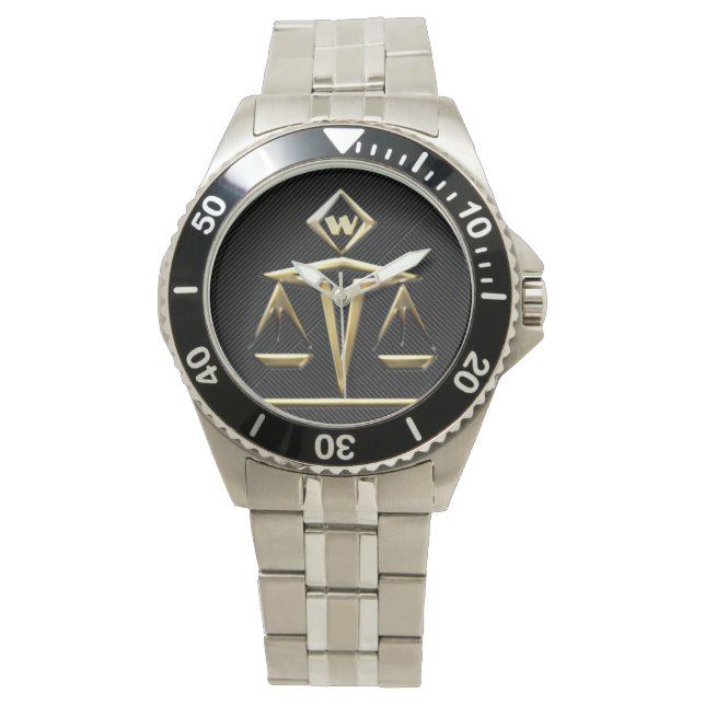 Montre Échelles de justice - Monogrammé (v2) (devant)
