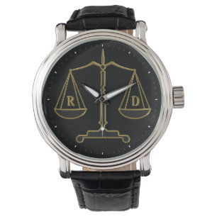 Montre Échelles d'initiales cadeaux de loi de la justice