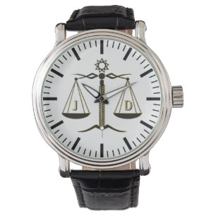 Montre Échelles d'initiales cadeaux de loi de la justice