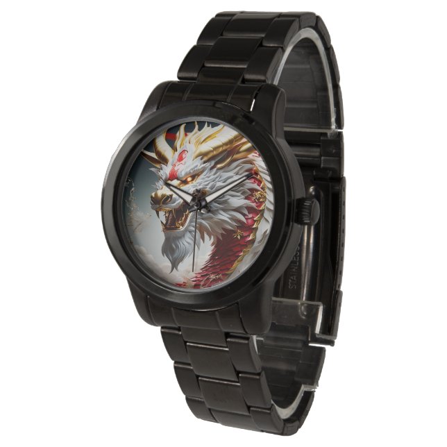 Montre Échelles rouge blanc et or (Incliné)