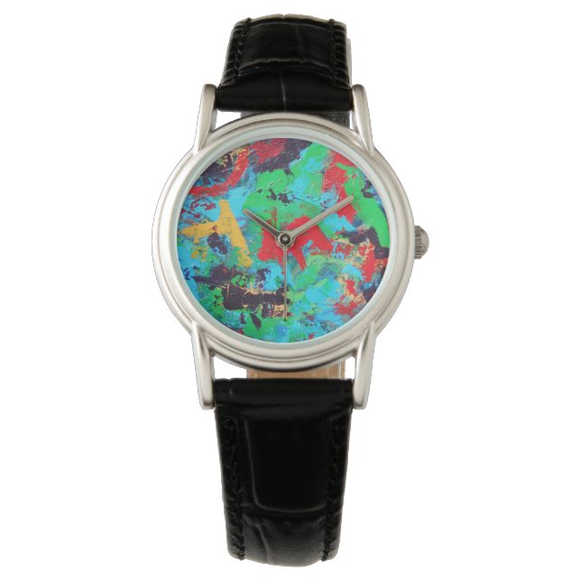 Montre Éclaboussures - coups de pinceau abstraits peints  (devant)