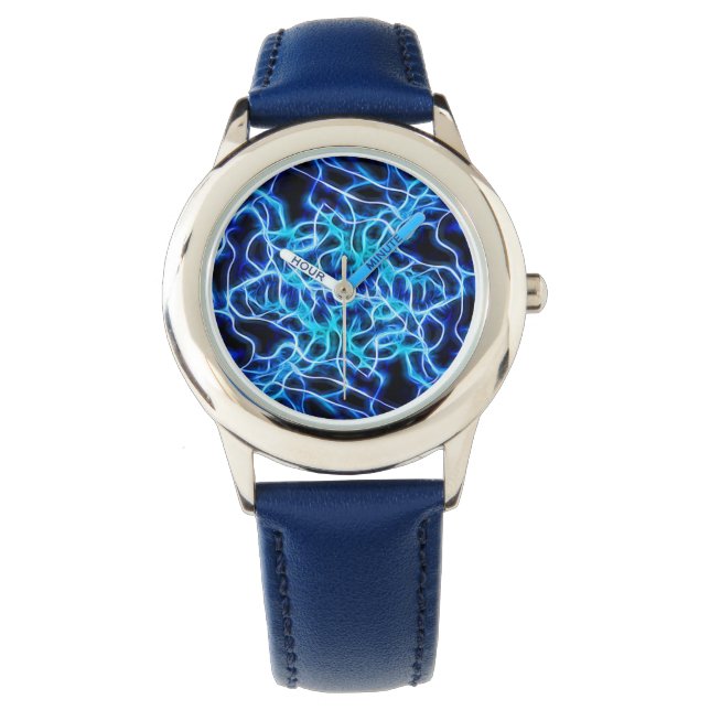 Montre Éclair électrique néon bleu Tesla Coil (devant)