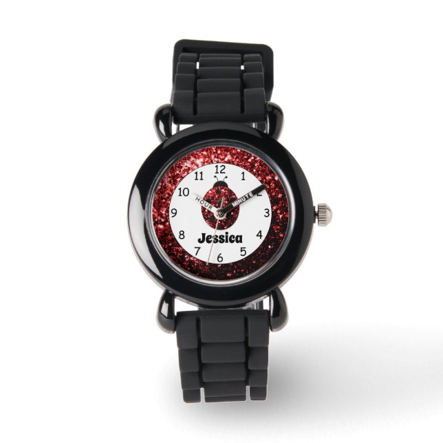 Montre Éclaircissements de coccinelle rouge (Recto)