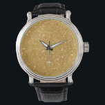Montre Éclats de Parties scintillant d'or<br><div class="desc">Parties scintillant d'or s'étincelle. Vous pouvez personnaliser davantage la conception si vous le souhaitez,  par exemple en ajoutant votre nom ou un autre texte,  ou en ajustant l'image - il vous suffit de cliquer sur "Personnaliser" pour voir toutes les options.</div>
