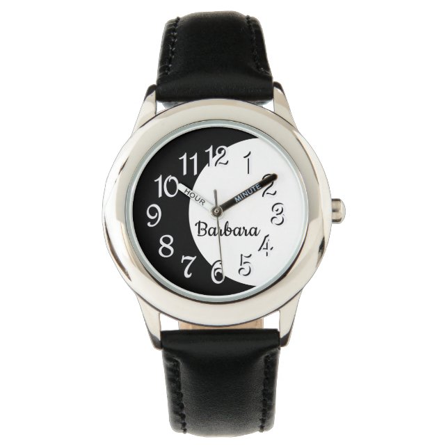 Montre Eclipse customisée En Noir Et Blanc (devant)