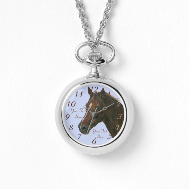 Montre Écorce portrait de cheval marron (Recto)